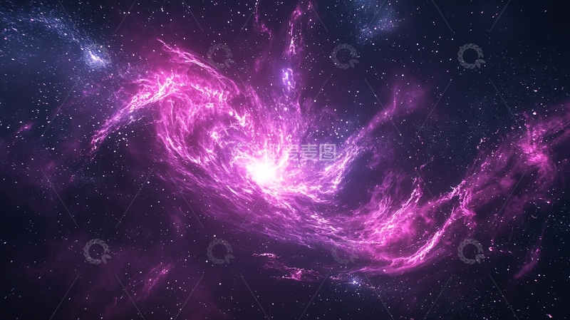 高清大图下载【趣麦麦图】紫色星云宇宙背景图