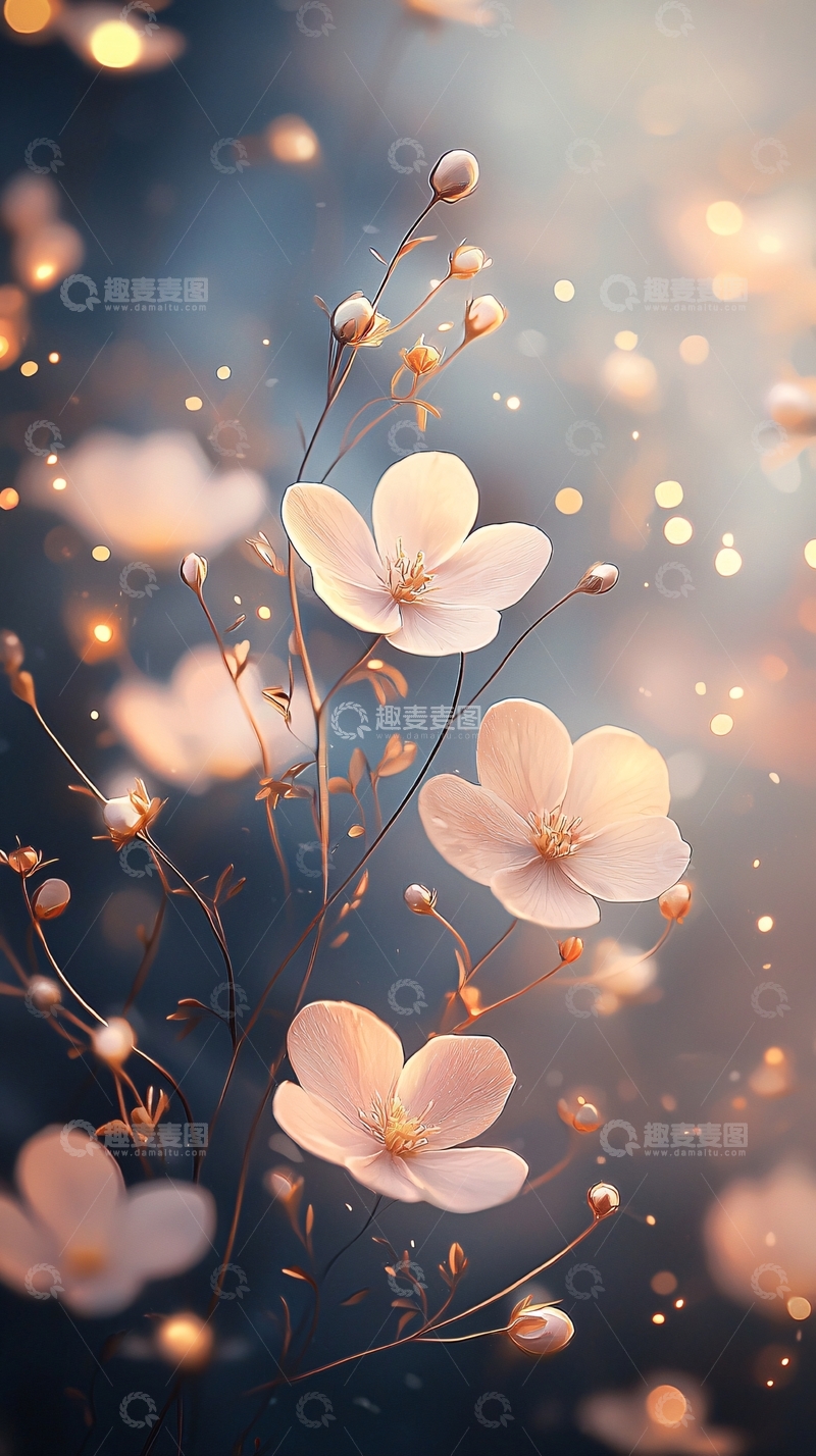 高清大图下载【趣麦麦图】梦幻花朵背景素材