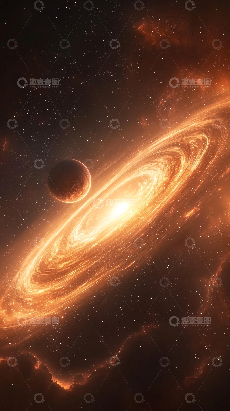 高清大图下载【趣麦麦图】星系与行星的艺术插画