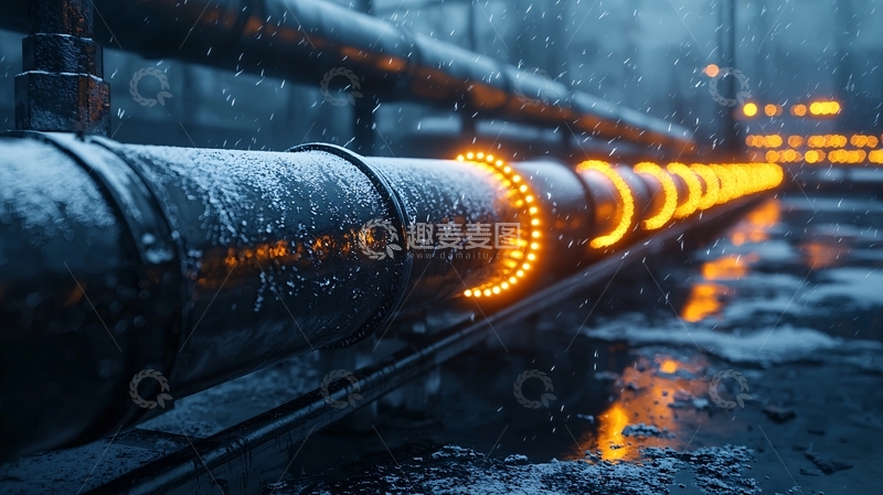 高清大图下载【趣麦麦图】雨中管道灯光效果