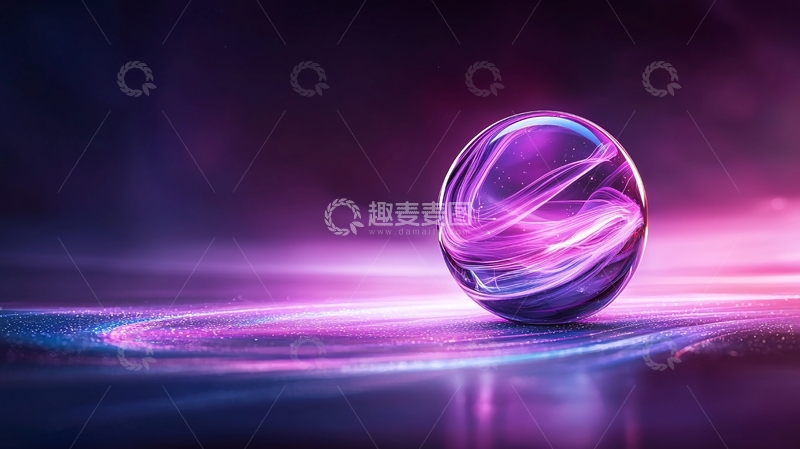 高清大图下载【趣麦麦图】梦幻紫色水晶球背景
