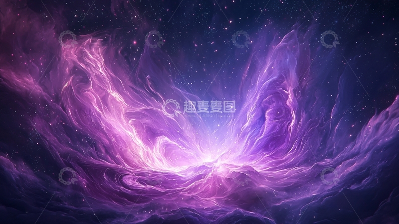 高清大图下载【趣麦麦图】紫色星云宇宙背景