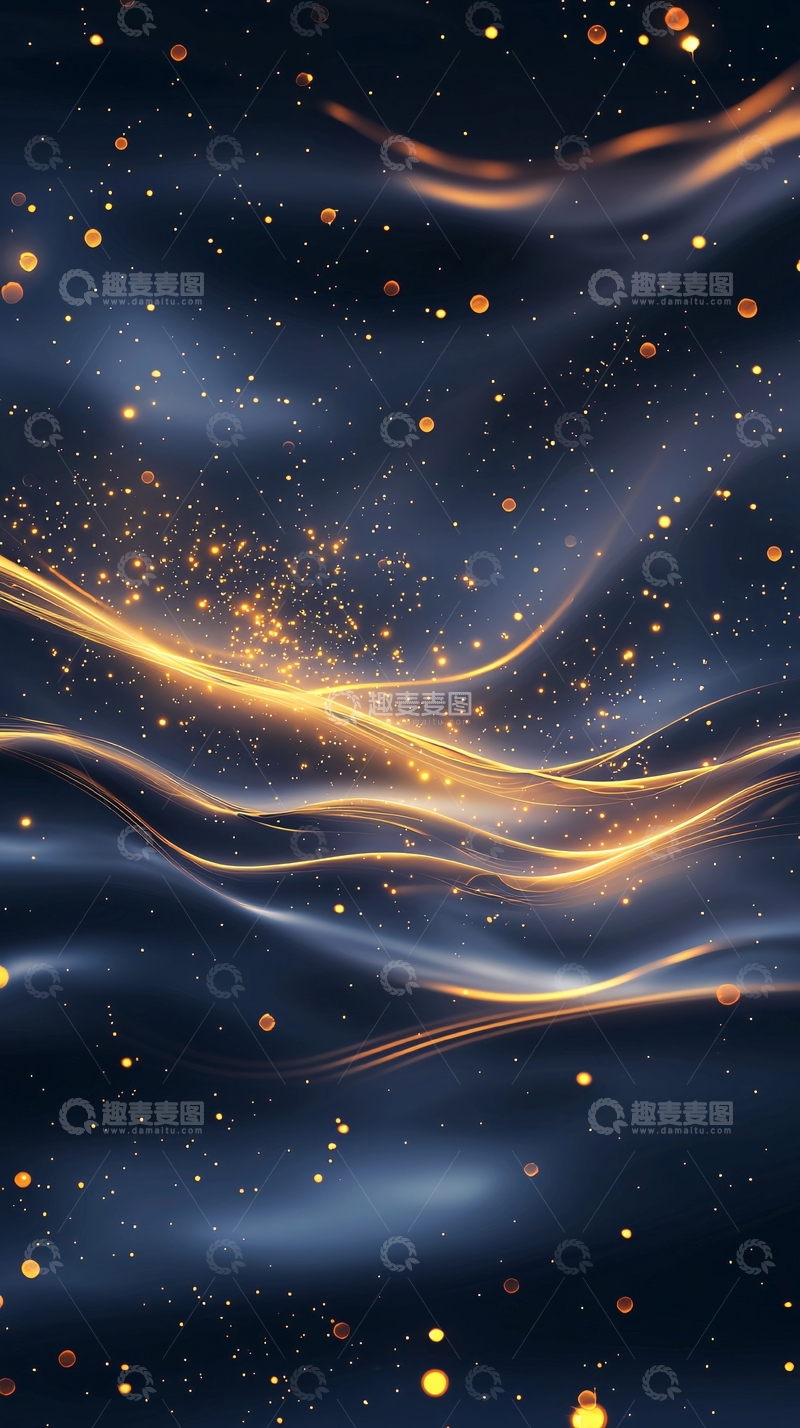 高清大图下载【趣麦麦图】金色光波夜空背景