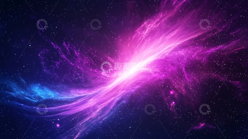 高清大图下载【趣麦麦图】紫色星云与蓝色光晕交织