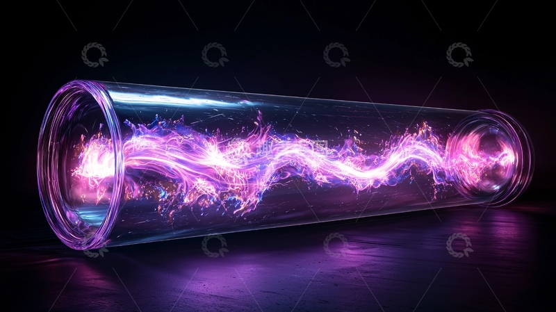 高清大图下载【趣麦麦图】紫色能量流动玻璃管