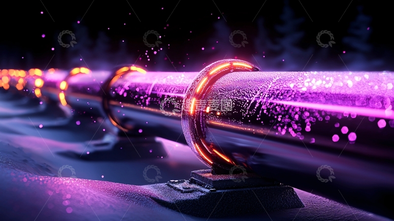 高清大图下载【趣麦麦图】夜晚发光管道场景