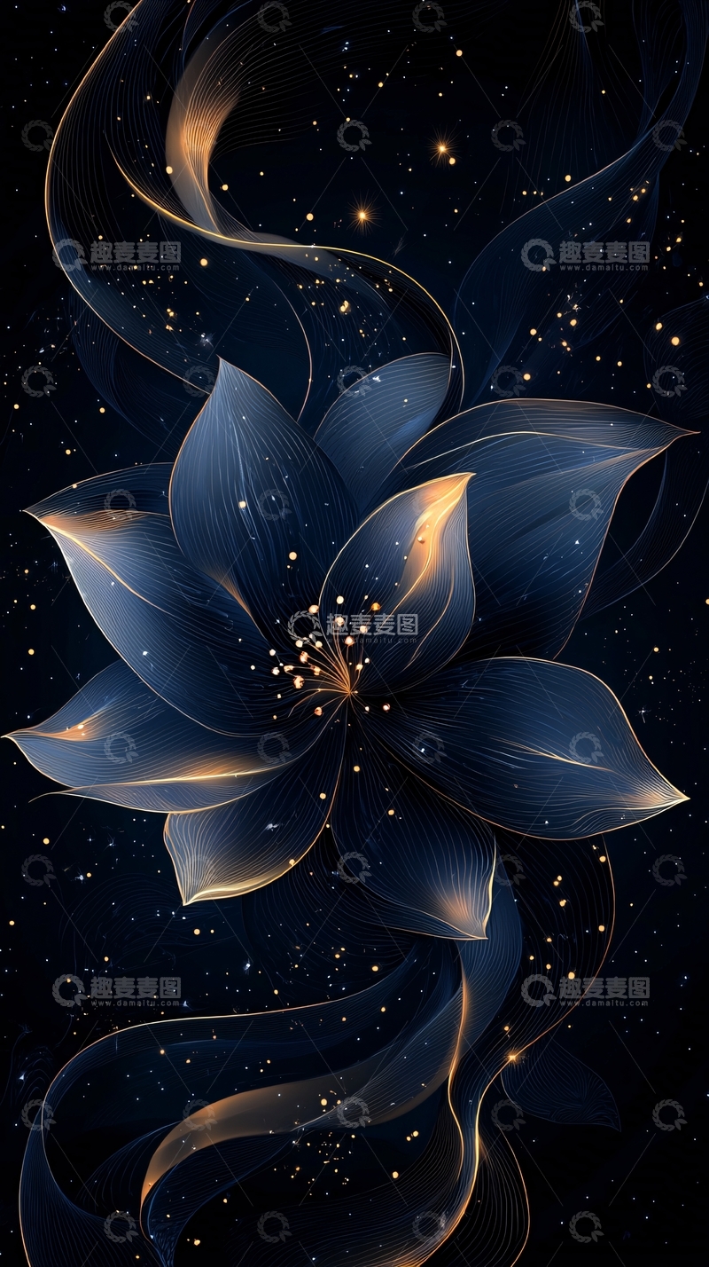 高清大图下载【趣麦麦图】夜空下的神秘花朵