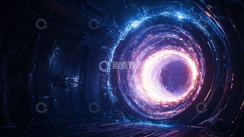 高清大图下载【趣麦麦图】科幻飞船中的神秘漩涡