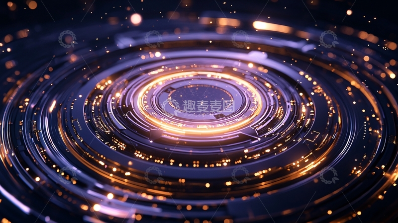 高清大图下载【趣麦麦图】未来科技感圆形光效背景