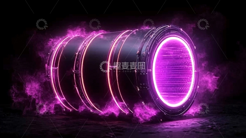 高清大图下载【趣麦麦图】紫色光环科幻门