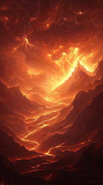 火山爆发的壮丽景象