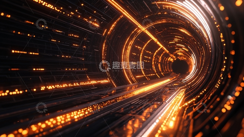 高清大图下载【趣麦麦图】未来科技隧道光影效果