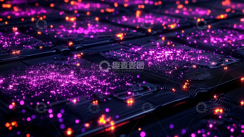 高清大图下载【趣麦麦图】未来科技电路板光影效果