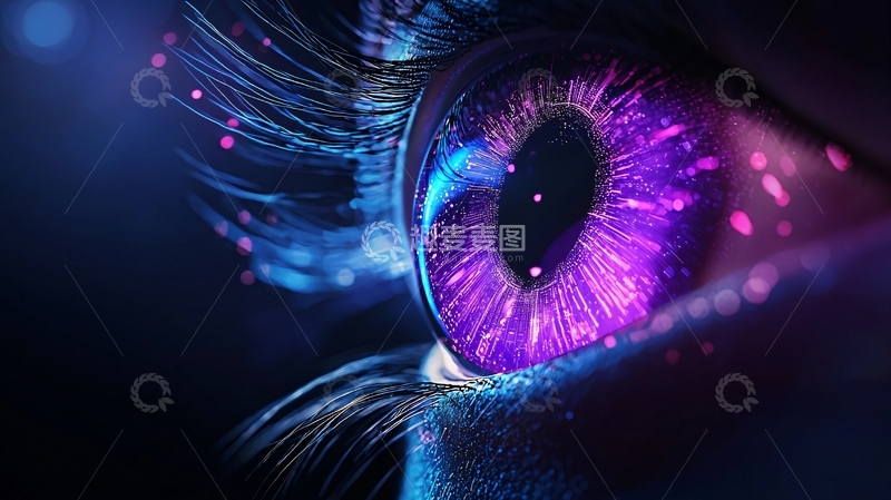 高清大图下载【趣麦麦图】霓虹眼瞳光影艺术