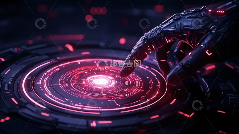 高清大图下载【趣麦麦图】未来科技机械手与光圈