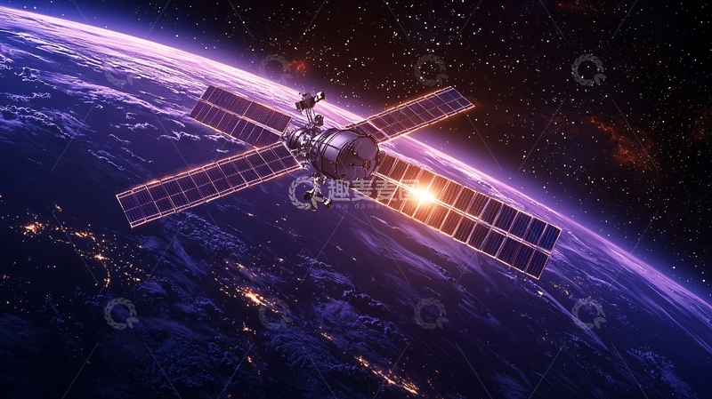 高清大图下载【趣麦麦图】太空卫星俯瞰地球夜景