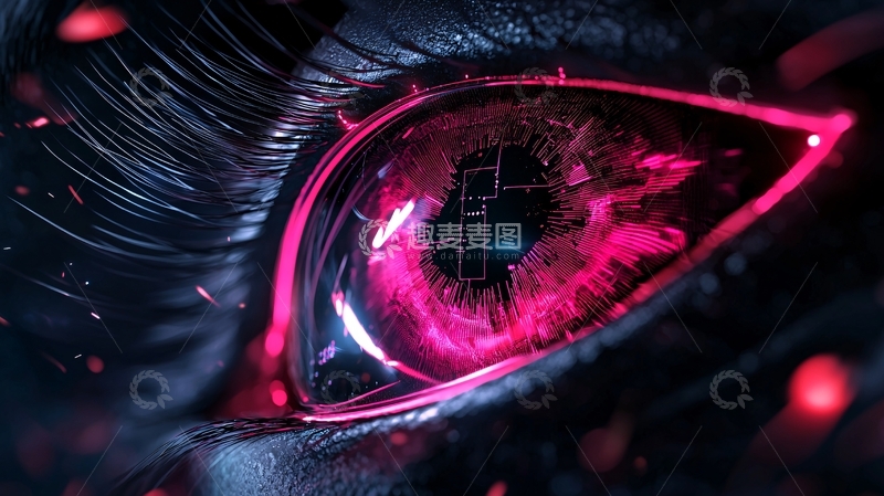 高清大图下载【趣麦麦图】未来科技感眼睛特写