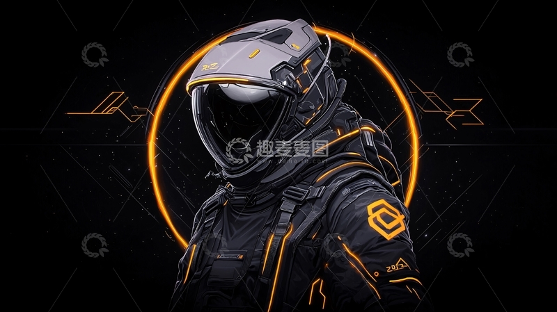 高清大图下载【趣麦麦图】未来宇航员太空服插画