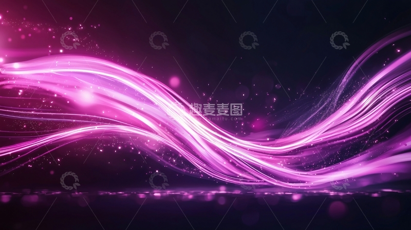 高清大图下载【趣麦麦图】紫色光带动态背景素材