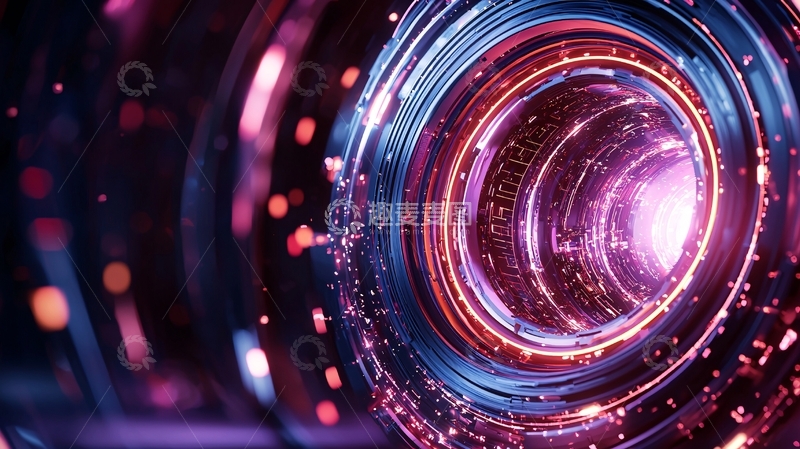 高清大图下载【趣麦麦图】未来科技隧道光影效果