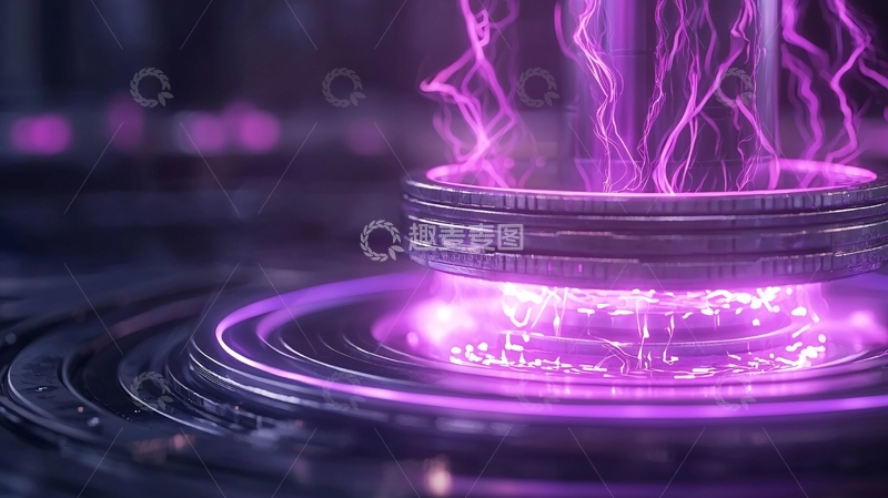 高清大图下载【趣麦麦图】紫色电流科技装置