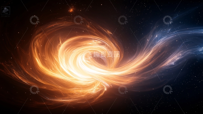高清大图下载【趣麦麦图】宇宙漩涡星系艺术插画