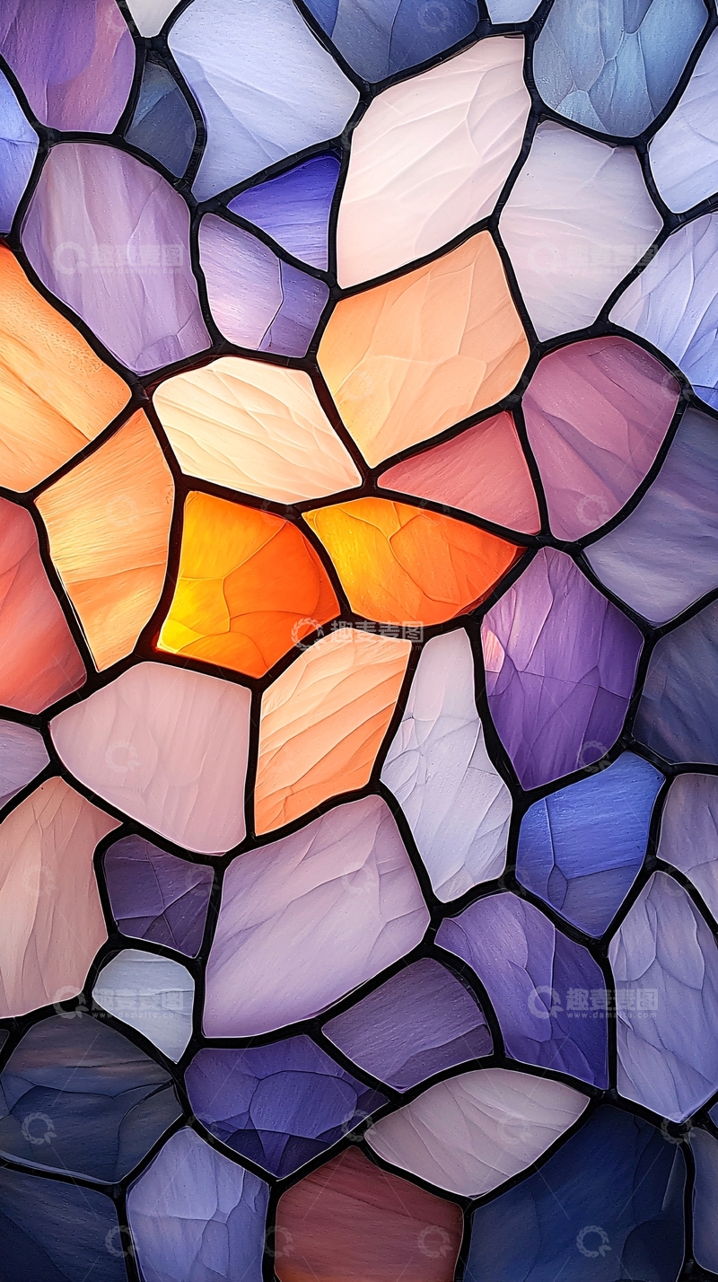 高清大图下载【趣麦麦图】彩色玻璃拼接艺术图案