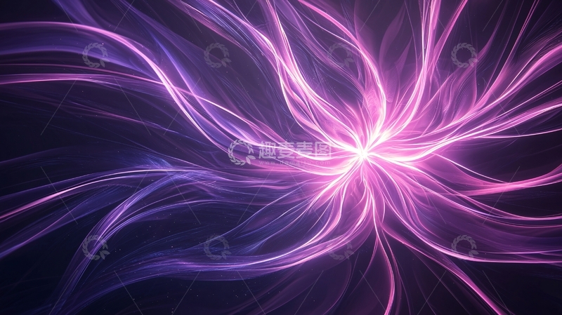高清大图下载【趣麦麦图】紫色光晕绽放抽象艺术背景
