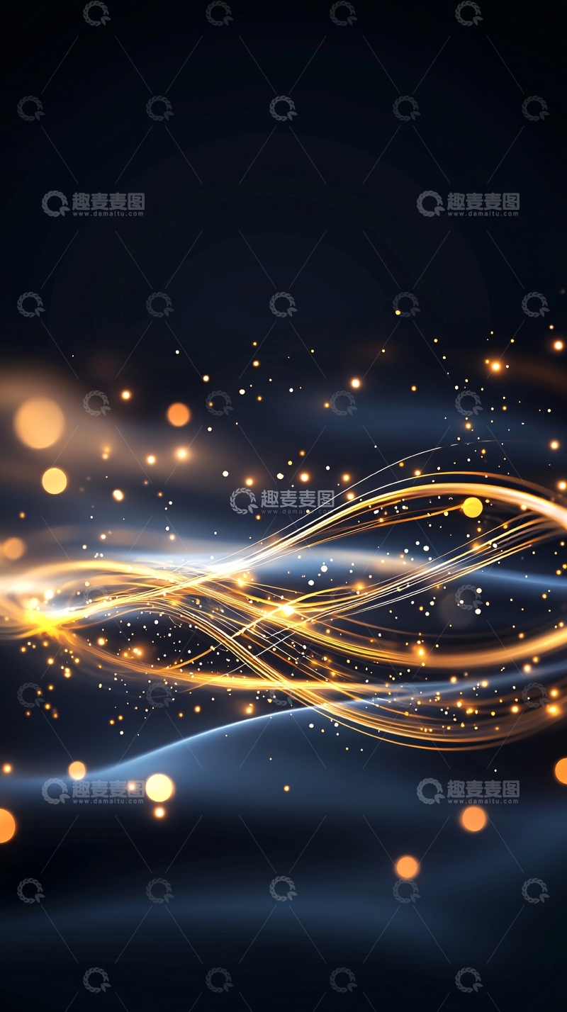 高清大图下载【趣麦麦图】金色光带动态壁纸