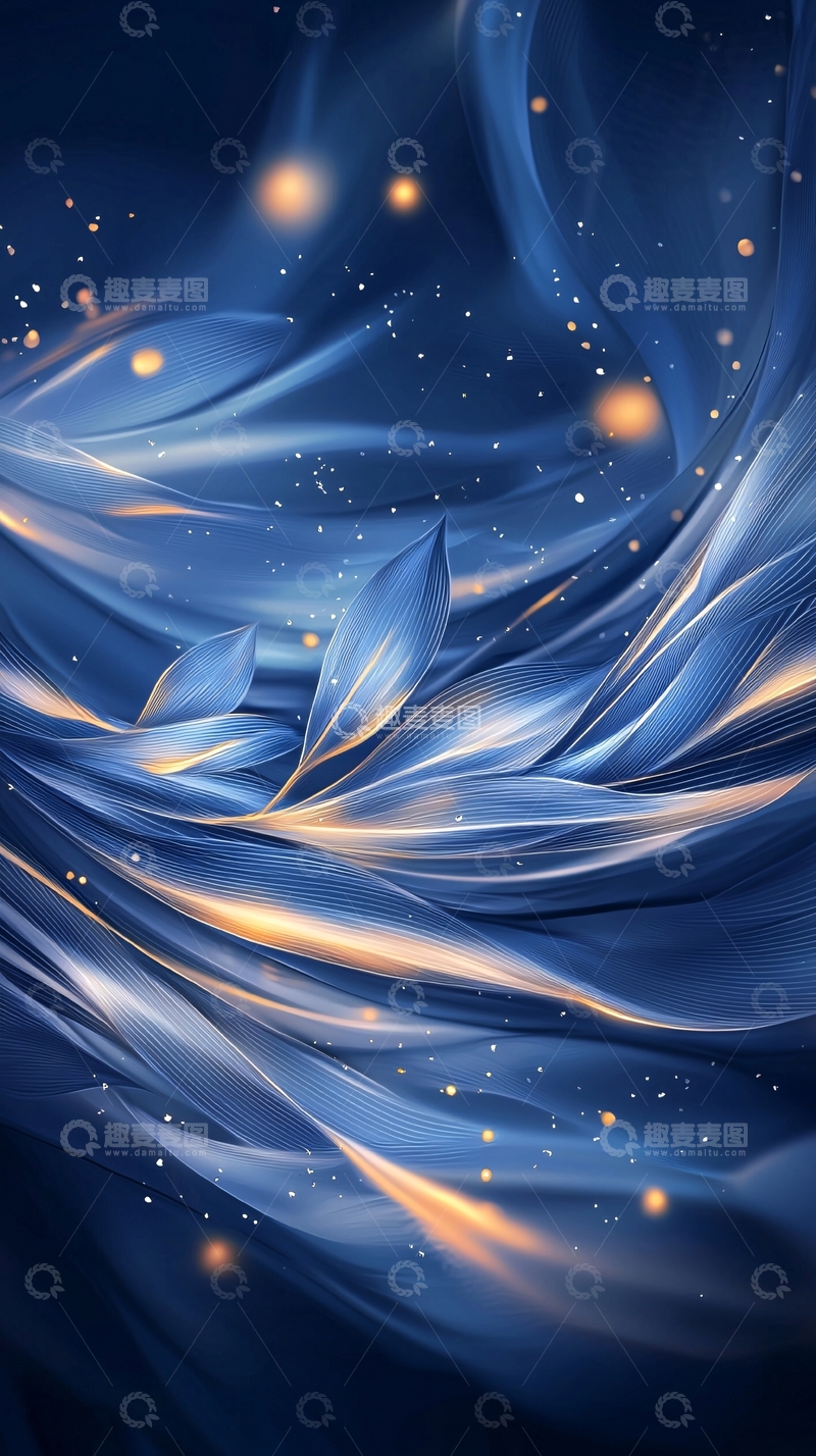 高清大图下载【趣麦麦图】蓝色光晕抽象艺术背景