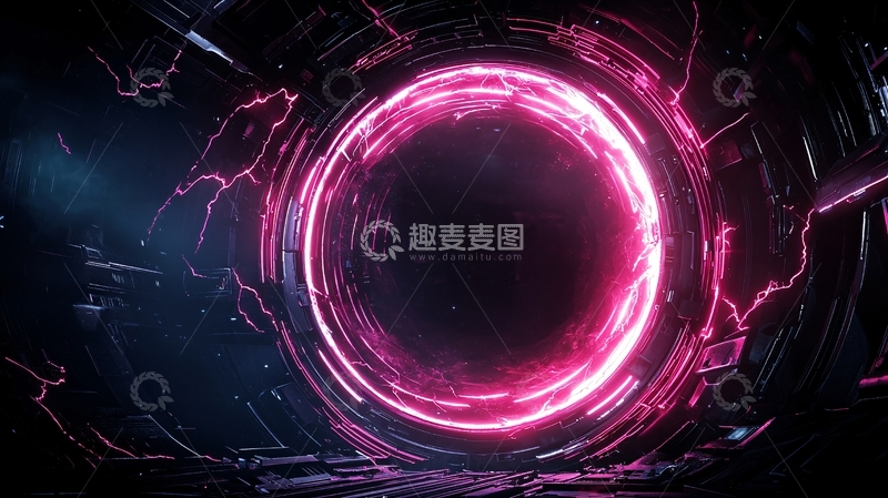 高清大图下载【趣麦麦图】科幻隧道光效背景图