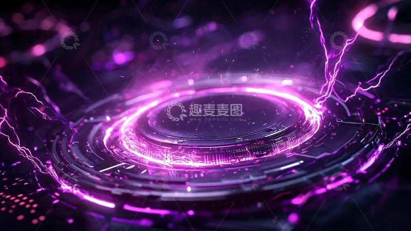 高清大图下载【趣麦麦图】紫色科技能量圈