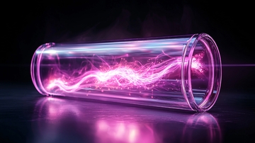 紫色能量流玻璃管