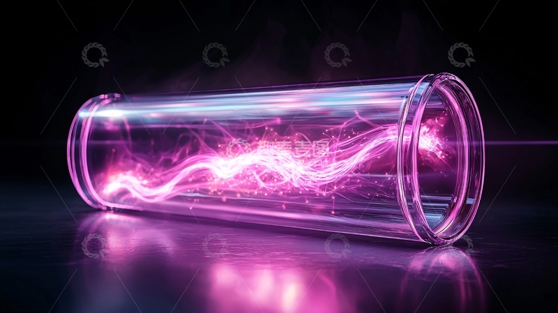 高清大图下载【趣麦麦图】紫色能量流玻璃管