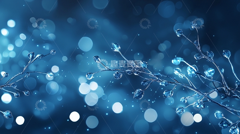 高清大图下载【趣麦麦图】冰晶树枝背景图