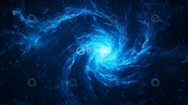 高清大图下载【趣麦麦图】蓝色星云漩涡背景