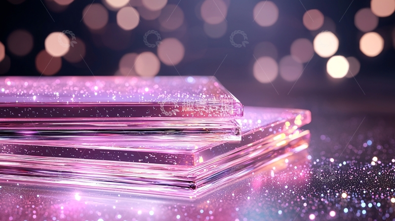 高清大图下载【趣麦麦图】梦幻紫色水晶方块背景