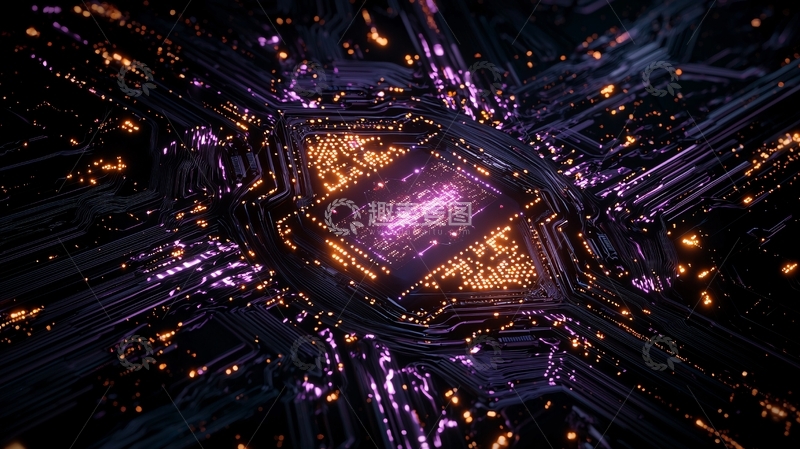 高清大图下载【趣麦麦图】未来科技电路板光影效果