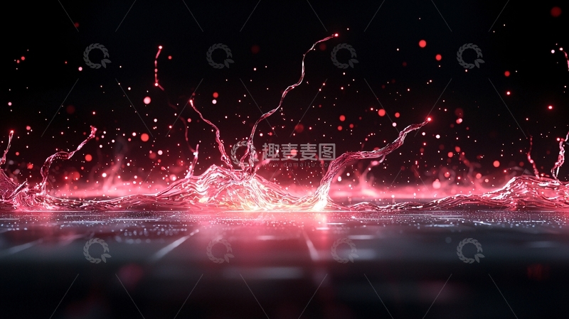 高清大图下载【趣麦麦图】红色水花动态效果背景