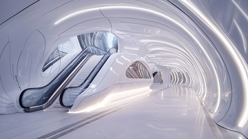 未来感隧道电梯场景