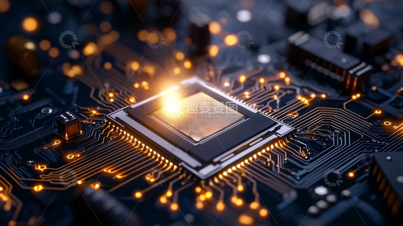 高清大图下载【趣麦麦图】电路板上的发光芯片