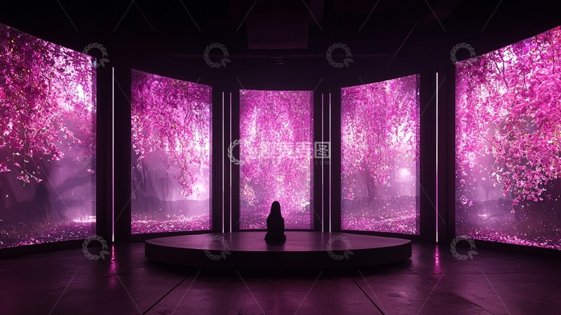 高清大图下载【趣麦麦图】梦幻樱花舞台背景