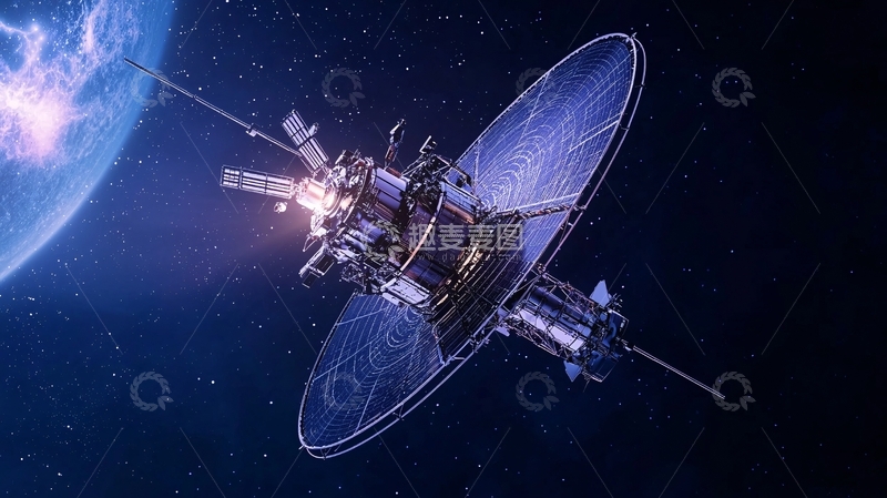 高清大图下载【趣麦麦图】太空卫星与地球背景
