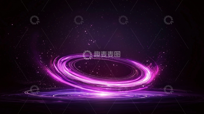 高清大图下载【趣麦麦图】紫色光环星空背景