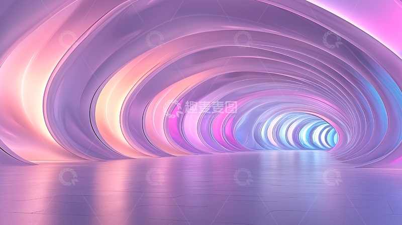 高清大图下载【趣麦麦图】未来感弧形走廊背景