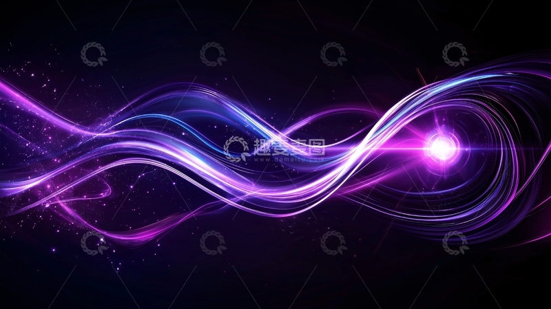 高清大图下载【趣麦麦图】紫色光波动态效果背景