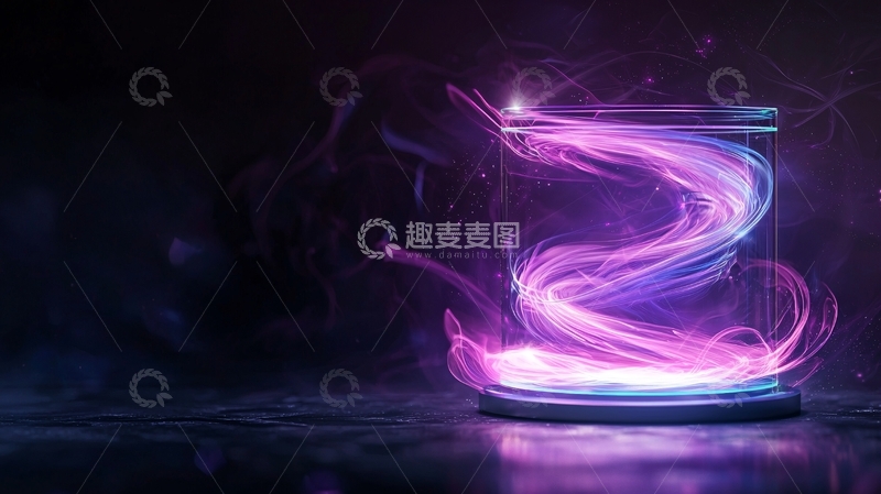 高清大图下载【趣麦麦图】紫色能量漩涡水晶球