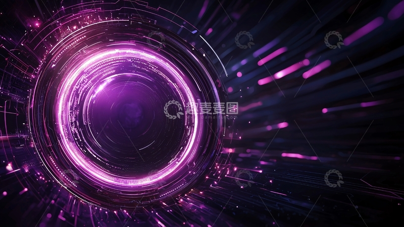 高清大图下载【趣麦麦图】未来科技感圆形光效背景