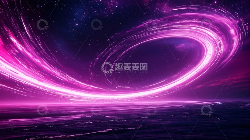 高清大图下载【趣麦麦图】梦幻星空下的海洋