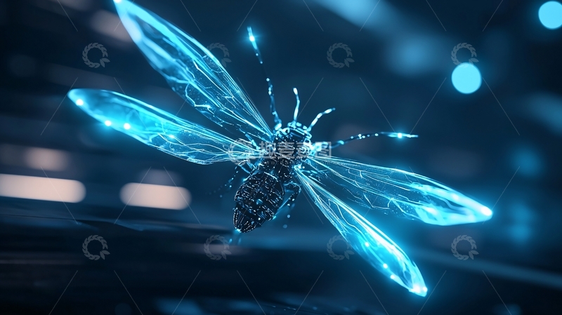 高清大图下载【趣麦麦图】未来科技昆虫飞行器